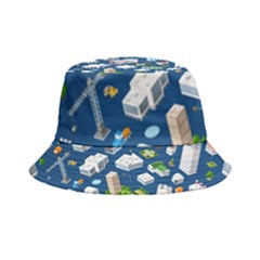 Isometric-seamless-pattern-megapolis Inside Out Bucket Hat by Amaryn4rt