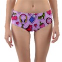 Fashion-patch-set Reversible Mid-Waist Bikini Bottoms View1