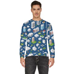 Isometric-seamless-pattern-megapolis Men s Fleece Sweatshirt