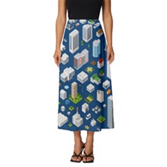 Isometric-seamless-pattern-megapolis Classic Midi Chiffon Skirt by Amaryn4rt