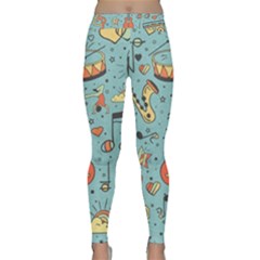 Seamless-pattern-musical-instruments-notes-headphones-player Classic Yoga Leggings by Amaryn4rt