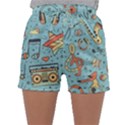 Seamless-pattern-musical-instruments-notes-headphones-player Sleepwear Shorts View1