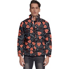 Seamless-vector-pattern-with-watermelons-hearts-mint Men s Puffer Bubble Jacket Coat