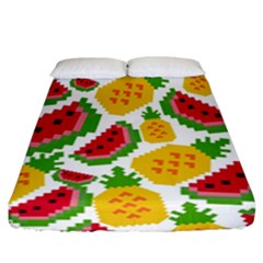 Watermelon-pattern-se-fruit-summer Fitted Sheet (california King Size) by Amaryn4rt