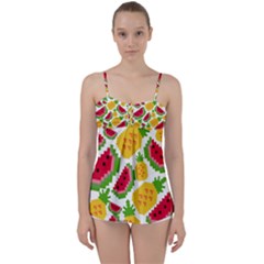 Watermelon-pattern-se-fruit-summer Babydoll Tankini Top