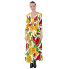 Watermelon-pattern-se-fruit-summer Button Up Maxi Dress by Amaryn4rt