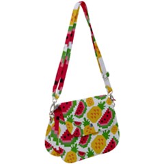 Watermelon-pattern-se-fruit-summer Saddle Handbag by Amaryn4rt