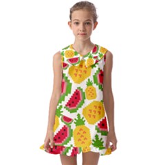 Watermelon-pattern-se-fruit-summer Kids  Pilgrim Collar Ruffle Hem Dress by Amaryn4rt