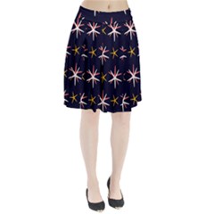 Sea-stars-pattern-sea-texture Pleated Skirt by Amaryn4rt