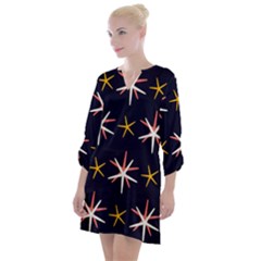 Sea-stars-pattern-sea-texture Open Neck Shift Dress by Amaryn4rt