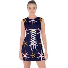 Sea-stars-pattern-sea-texture Lace Up Front Bodycon Dress by Amaryn4rt