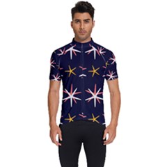 Sea-stars-pattern-sea-texture Men s Short Sleeve Cycling Jersey by Amaryn4rt