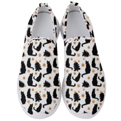 Black-cat-star-christmas-tree Men s Slip On Sneakers by Amaryn4rt