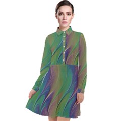 Texture-abstract-background Long Sleeve Chiffon Shirt Dress by Amaryn4rt