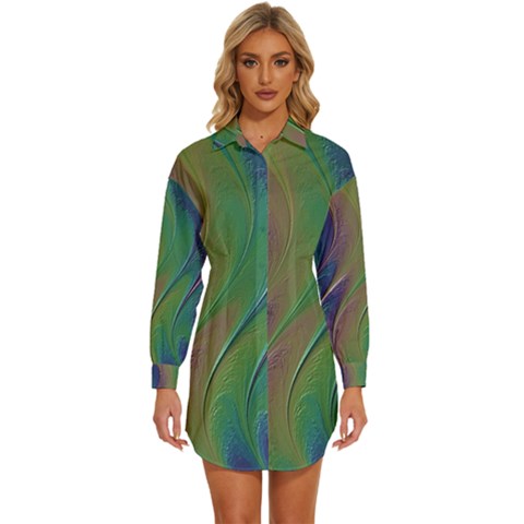 Texture-abstract-background Womens Long Sleeve Shirt Dress by Amaryn4rt