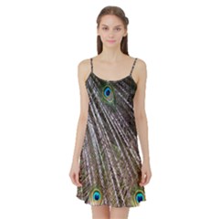 Peacock-feathers-pattern-colorful Satin Night Slip by Amaryn4rt