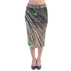 Peacock-feathers-pattern-colorful Midi Pencil Skirt by Amaryn4rt