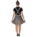 Peacock-feathers-pattern-colorful Velvet Suspender Skater Skirt View2