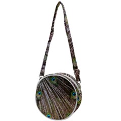 Peacock-feathers-pattern-colorful Crossbody Circle Bag by Amaryn4rt