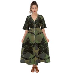 Military-camouflage-design Kimono Sleeve Boho Dress by Amaryn4rt