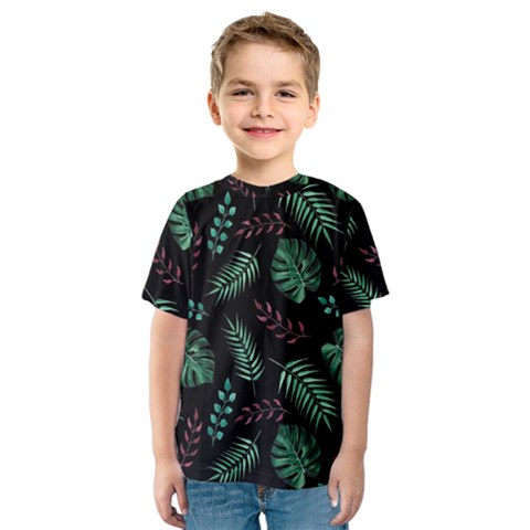 Abstract-seamless-pattern-with-tropical-leaves-hand-draw-texture-vector Kids  Sport Mesh T-shirt by Amaryn4rt