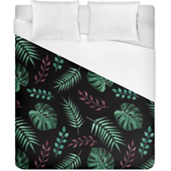 Abstract-seamless-pattern-with-tropical-leaves-hand-draw-texture-vector Duvet Cover (california King Size) by Amaryn4rt