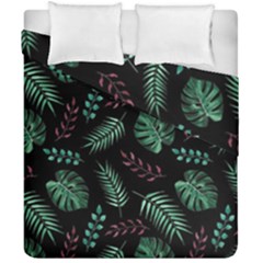 Abstract-seamless-pattern-with-tropical-leaves-hand-draw-texture-vector Duvet Cover Double Side (california King Size) by Amaryn4rt