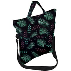 Abstract-seamless-pattern-with-tropical-leaves-hand-draw-texture-vector Fold Over Handle Tote Bag by Amaryn4rt