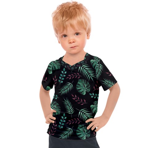 Abstract-seamless-pattern-with-tropical-leaves-hand-draw-texture-vector Kids  Sports T-shirt by Amaryn4rt