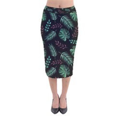 Mixed-background-patterns Velvet Midi Pencil Skirt by Amaryn4rt