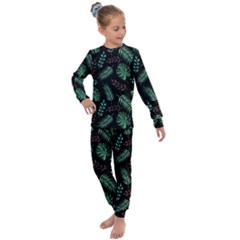 Memphis-seamless-patterns-abstract-jumble-textures Kids  Long Sleeve Set  by Amaryn4rt