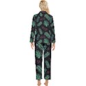 Memphis-seamless-patterns-abstract-jumble-textures Womens  Long Sleeve Velvet Pocket Pajamas Set View2