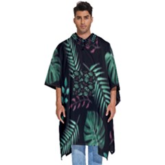 Memphis-seamless-patterns-abstract-jumble-textures Men s Hooded Rain Ponchos by Amaryn4rt