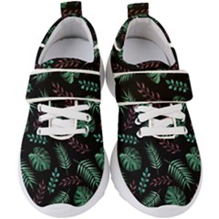 Abstract-seamless-pattern-with-tropical-leaves Kids  Velcro Strap Shoes by Amaryn4rt