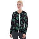 Honey-seamless-pattern Velvet Zip Up Jacket View1