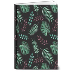 Abstract-seamless-pattern-with-tropical-leaves 8  X 10  Hardcover Notebook by Amaryn4rt