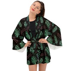 Seamless Bakery Vector Pattern Long Sleeve Kimono by Amaryn4rt