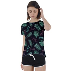 Animals Galaxy Space Short Sleeve Open Back T-shirt by Amaryn4rt