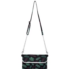 Tropical Leaves Pattern Mini Crossbody Handbag