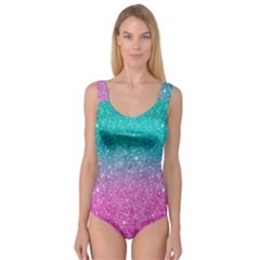 Pink And Turquoise Glitter Princess Tank Leotard 