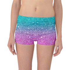 Pink And Turquoise Glitter Boyleg Bikini Bottoms