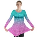 Pink And Turquoise Glitter Long Sleeve Tunic  View1