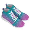 Pink And Turquoise Glitter Men s Lightweight High Top Sneakers View3