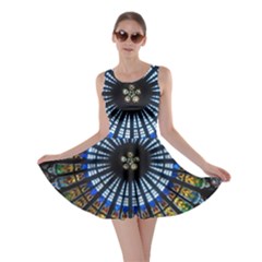 Mandala Floral Wallpaper Rose Window Strasbourg Cathedral France Skater Dress by Sarkoni