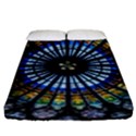 Mandala Floral Wallpaper Rose Window Strasbourg Cathedral France Fitted Sheet (King Size) View1