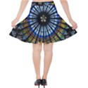 Mandala Floral Wallpaper Rose Window Strasbourg Cathedral France Velvet High Waist Skirt View2