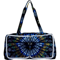 Mandala Floral Wallpaper Rose Window Strasbourg Cathedral France Multi Function Bag by Sarkoni