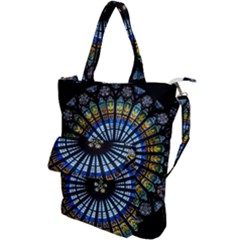 Mandala Floral Wallpaper Rose Window Strasbourg Cathedral France Shoulder Tote Bag by Sarkoni