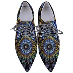 Mandala Floral Wallpaper Rose Window Strasbourg Cathedral France Pointed Oxford Shoes by Sarkoni