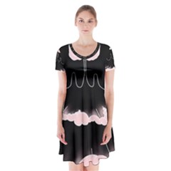 Garage Indie Arctic Monkeys Psychedelic Punk Rock Short Sleeve V-neck Flare Dress by Sarkoni